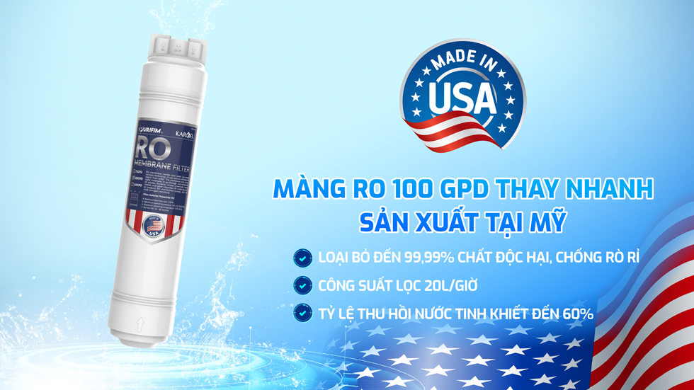 Màng RO 100 GPD Thay Nhanh Sản Xuất Tại Mỹ